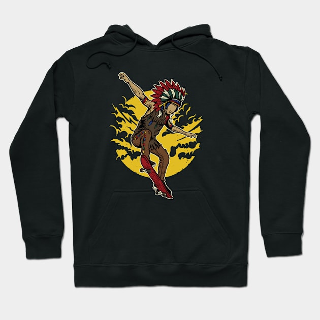 Indian Chief Skateboard Hoodie by MisfitInVisual